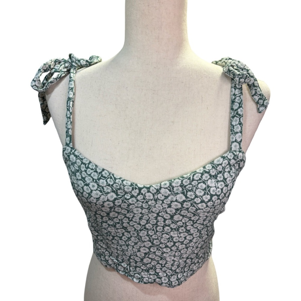 Abercrombie & Fitch Green Sleeveless Crop Top